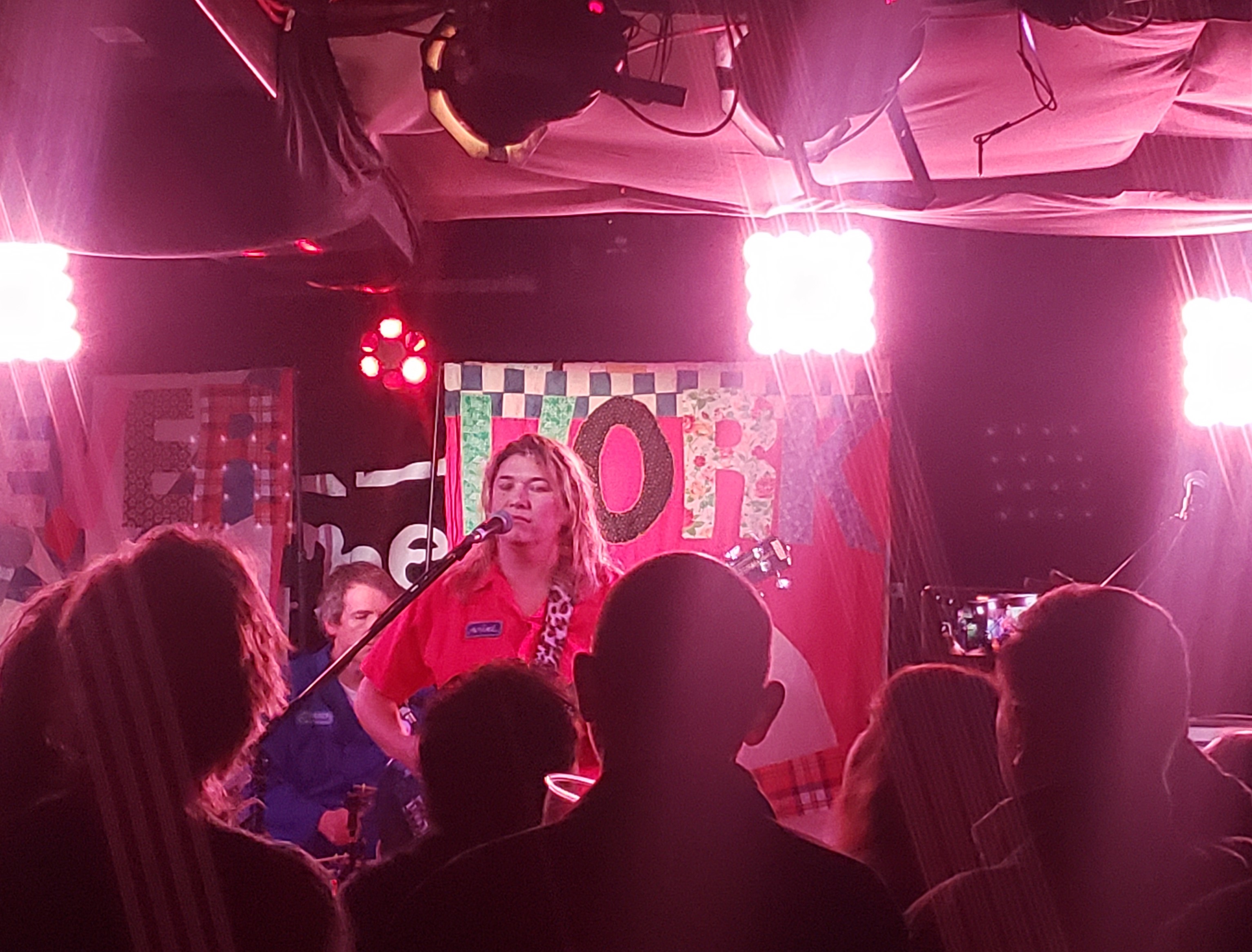 Live band playing in a small venue
