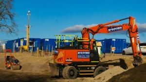 digger on construction site