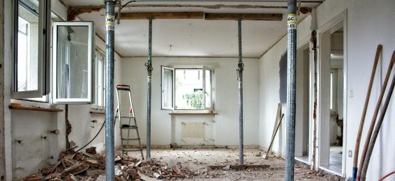 inside of house undergoing refurbishment